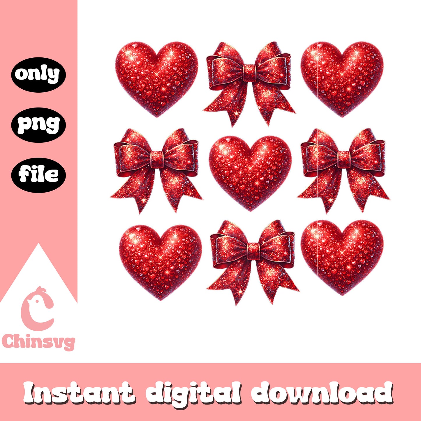 Cute red heart coquette bow png, coquette bow png, heart png