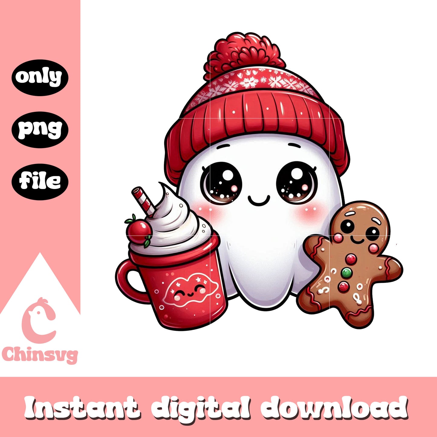 Cute sheet ghost merry christmas png, spooky ghost png