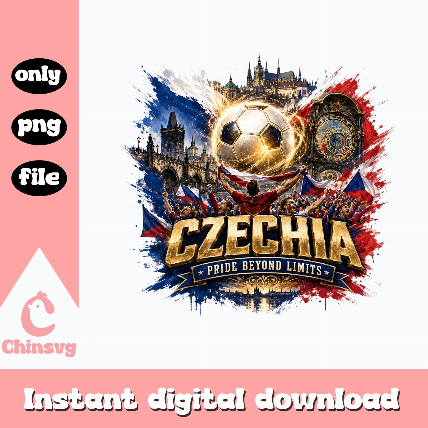Czechia Soccer Pride Beyond Limits PNG, Czech Football PNG, Soccer Fan PNG