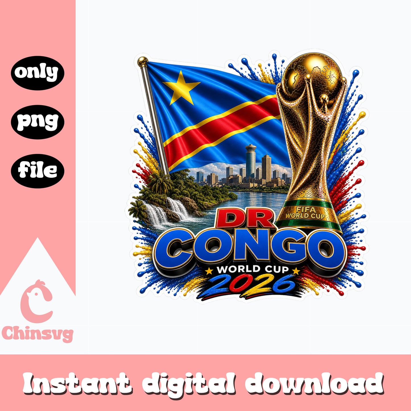 DR Congo World Cup 2026 PNG, Congo Soccer Flag, Football PNG