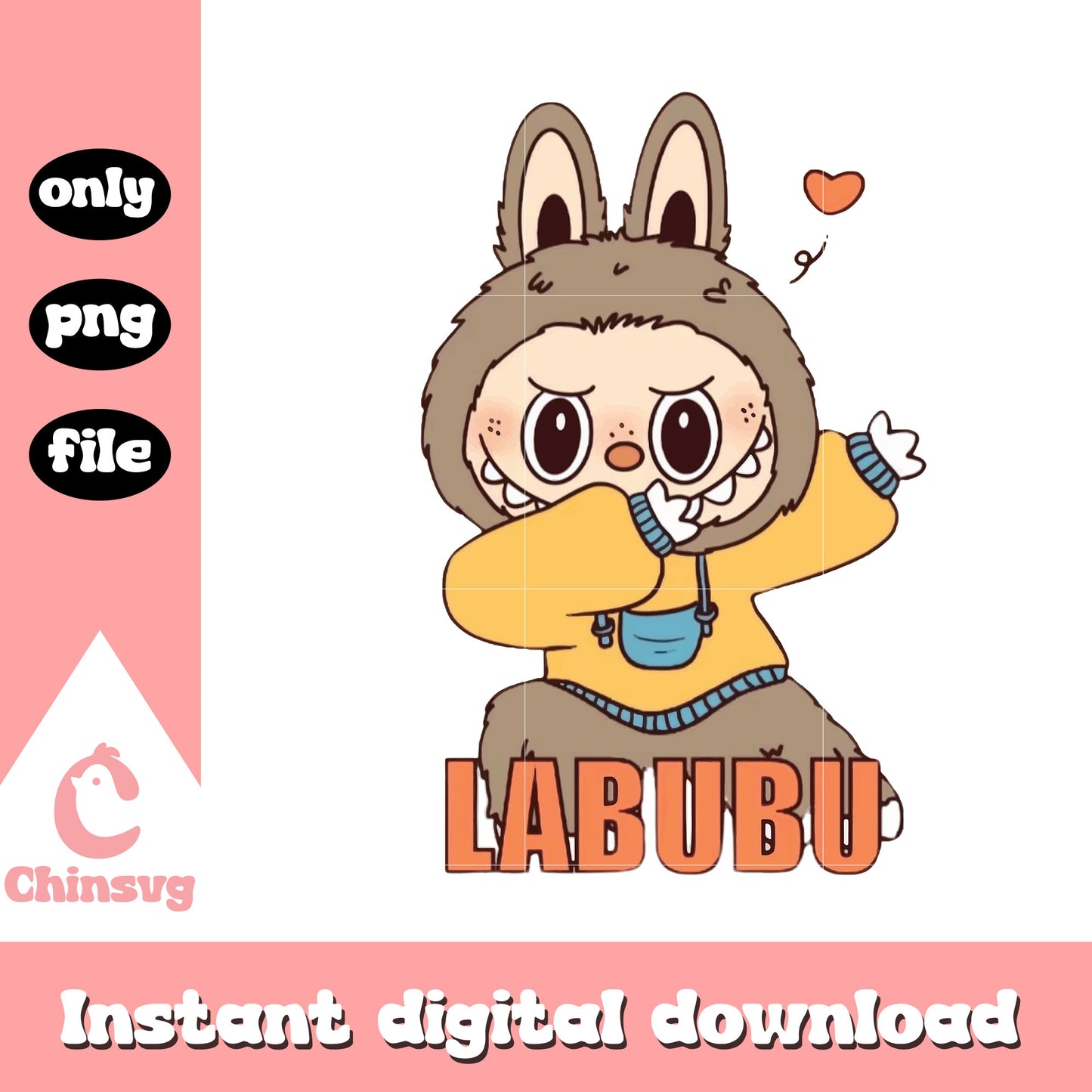 Dab pose labubu cute doll design png, cute labubu png