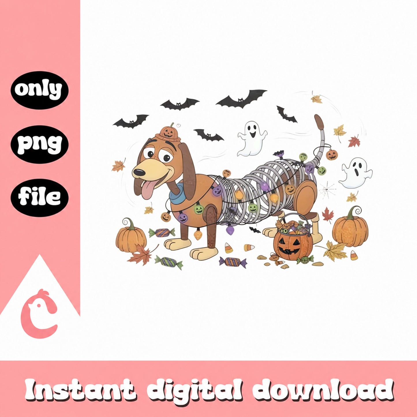 Dachshund Halloween Dog Slinky, Funny Dog Costume, PNG File