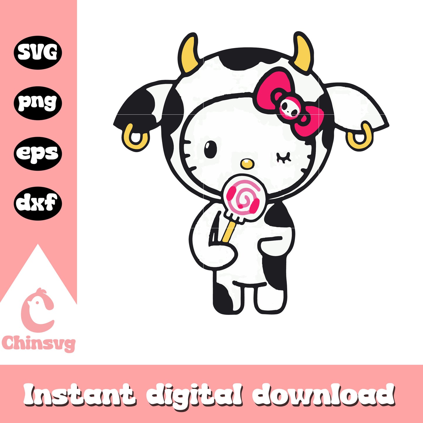 Dairy cows hello kitty svg, sanrio hello kitty svg, sanrio svg