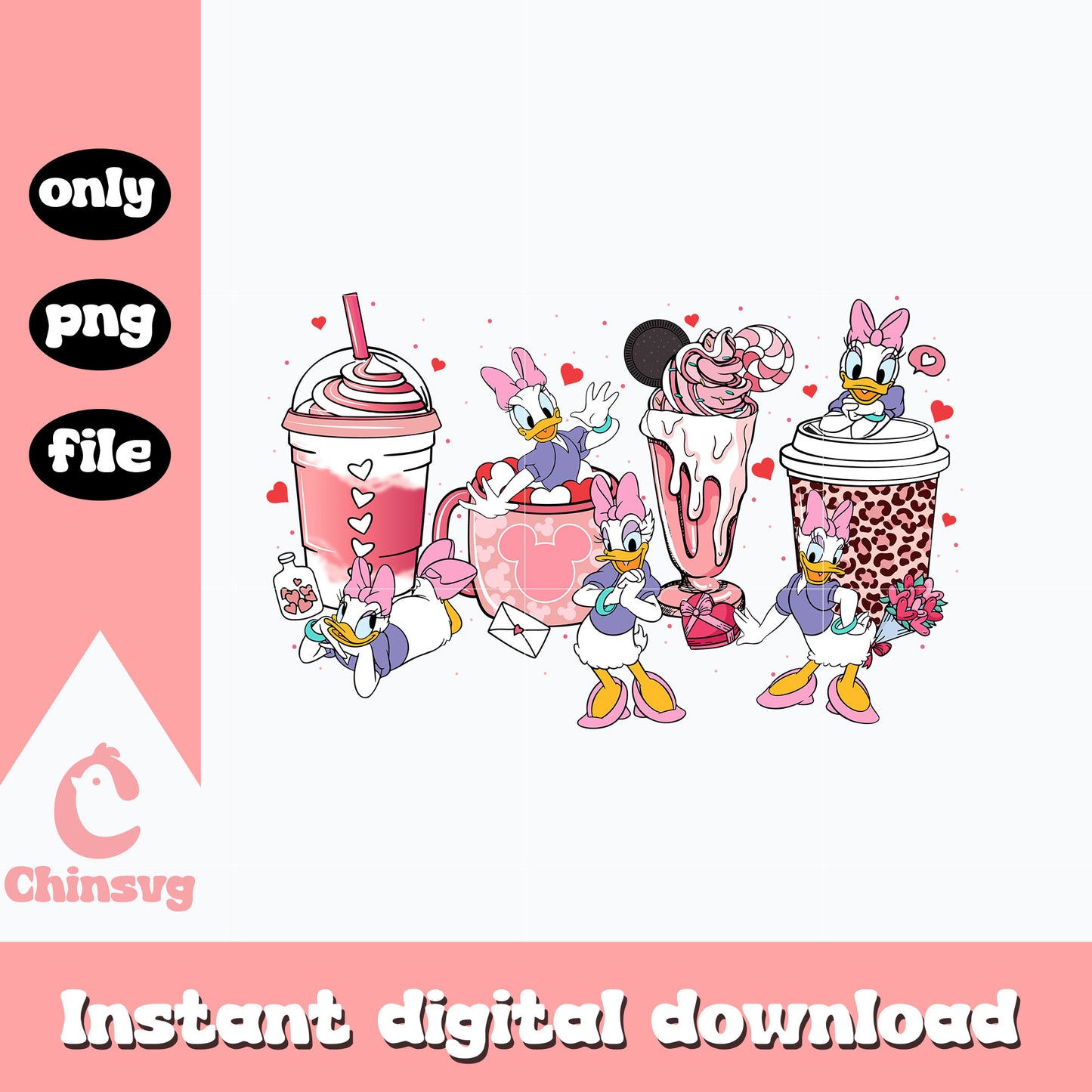 Daisy dusk cup tea png, Daisy dusk png, valentine png