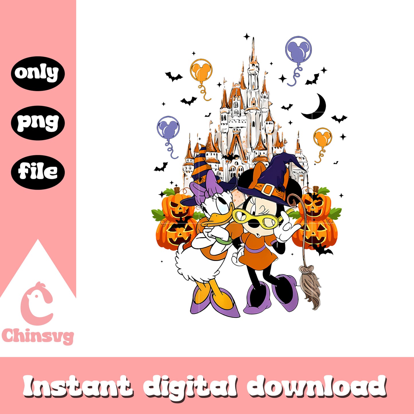 Daisy and minnie halloween town png, minnie and daisy png, disney halloween png