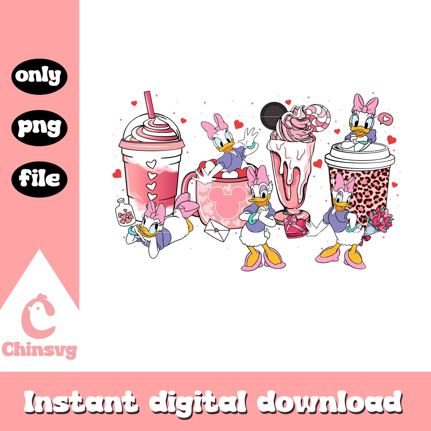 Daisy duck cup design png, daisy duck png, disney png