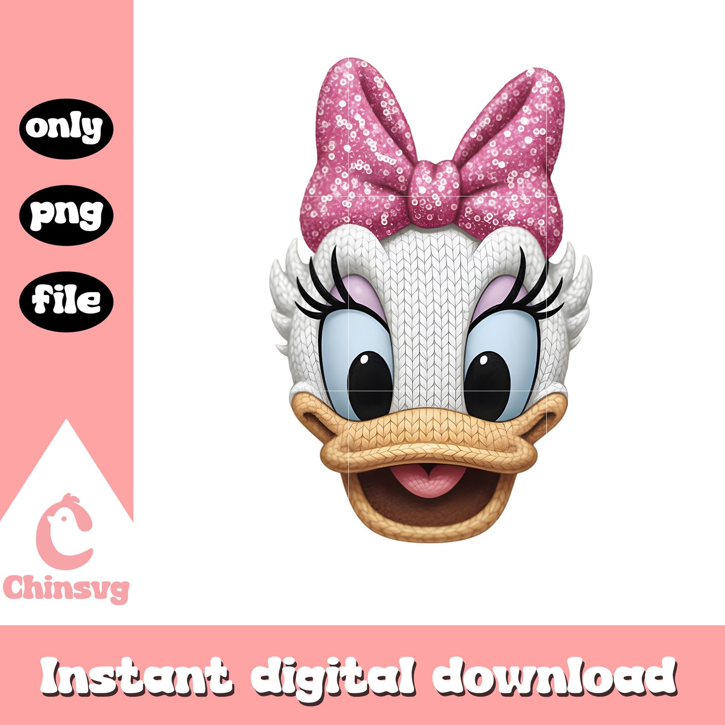 Daisy duck valentine crochet png, disney valentine's day png