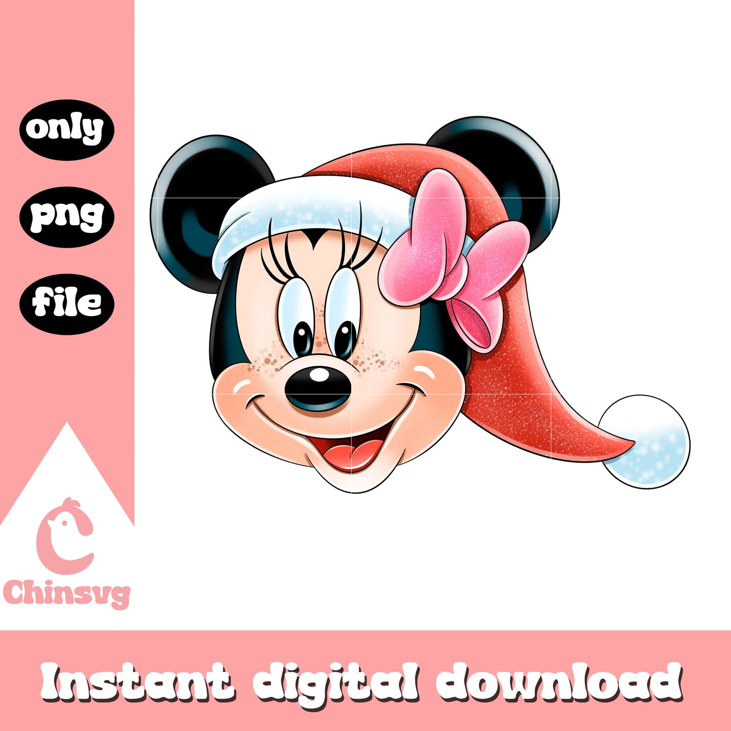 Daisy head christmas design png, disney merry christmas png