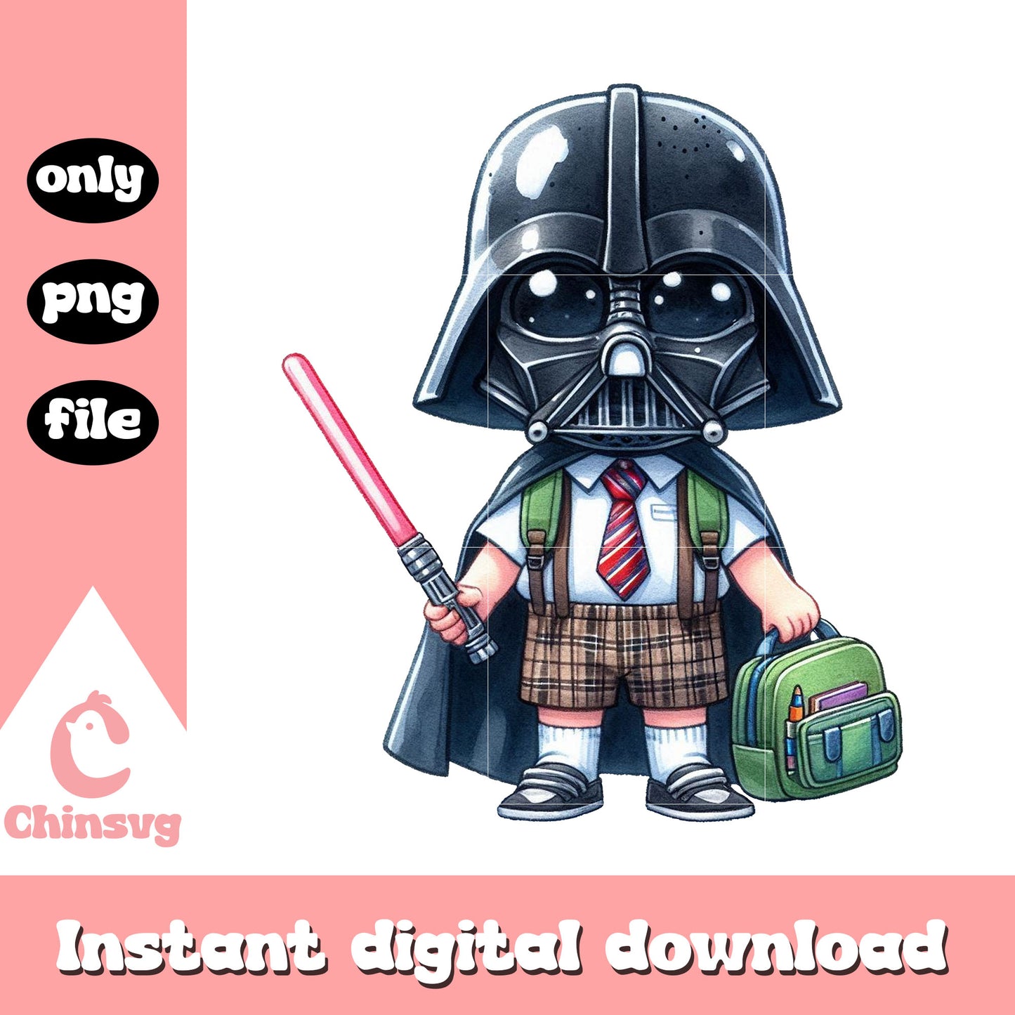 Darth Vader back to school png, horror school png