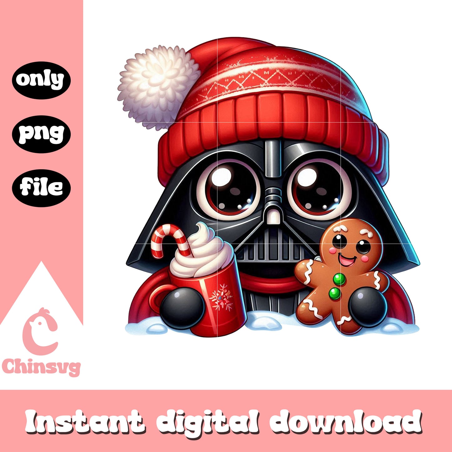 Darth vader cute christmas gingerbread png, darth vader cartoon png