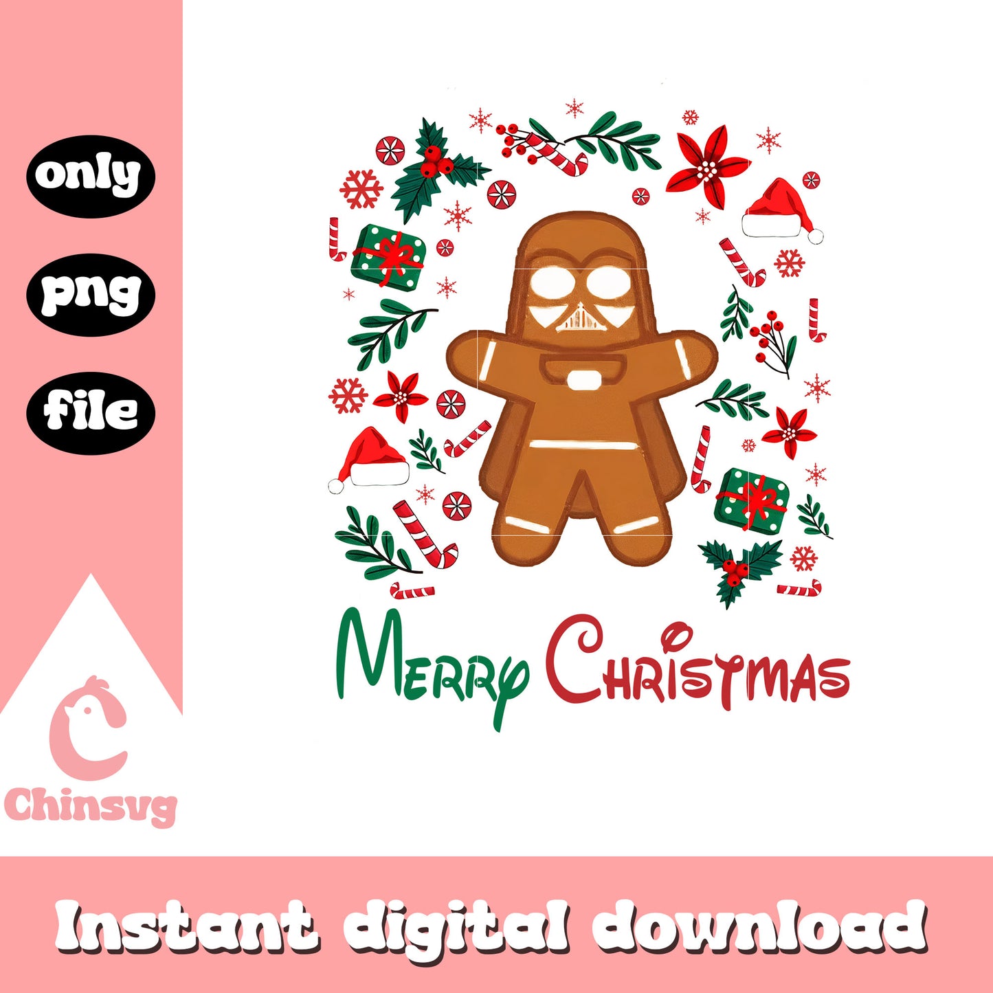 Darth vader gingerbread christmas png, darth vader star wars png