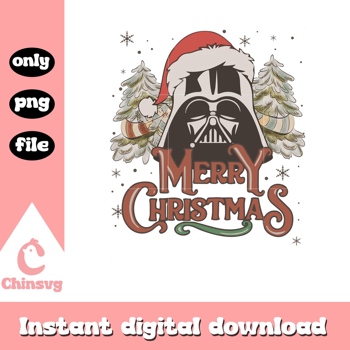 Darth vader merry christmas retro png, darth vader character png