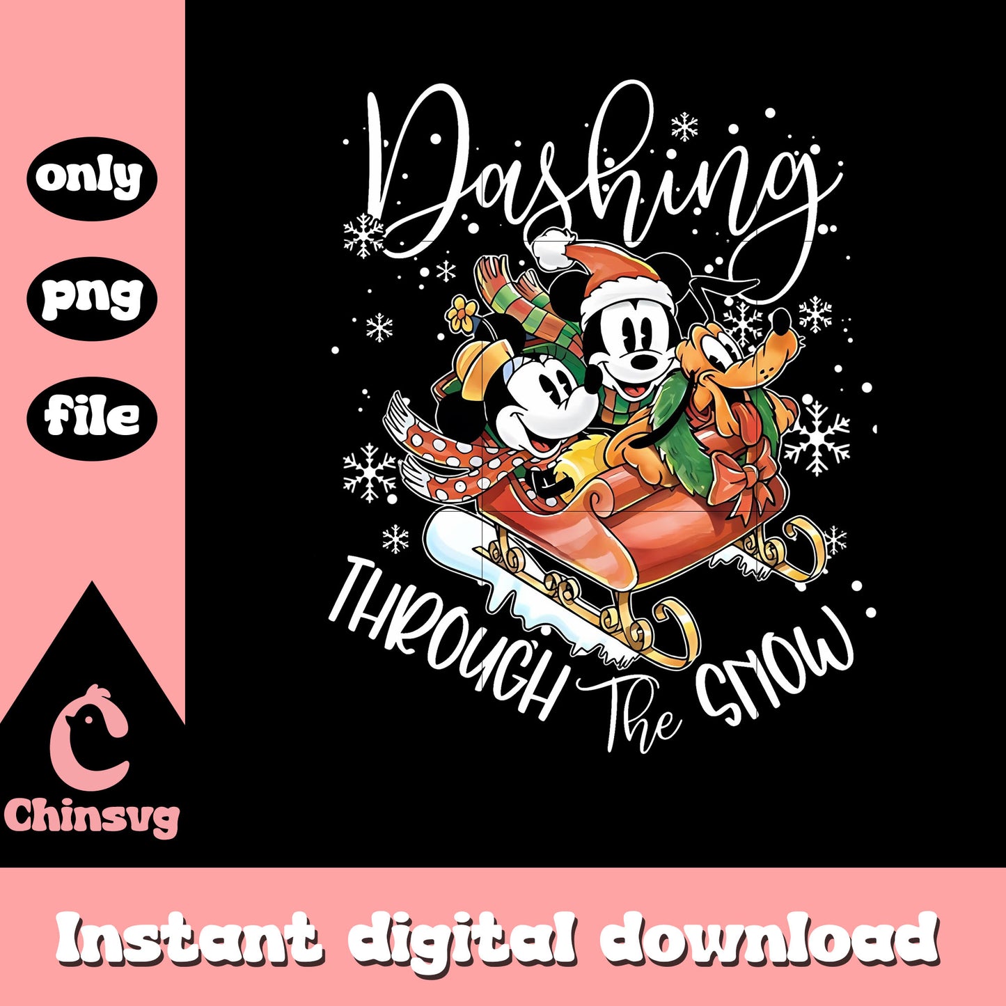 Dashing through the snow minnie mickey png, mickey and minnie png