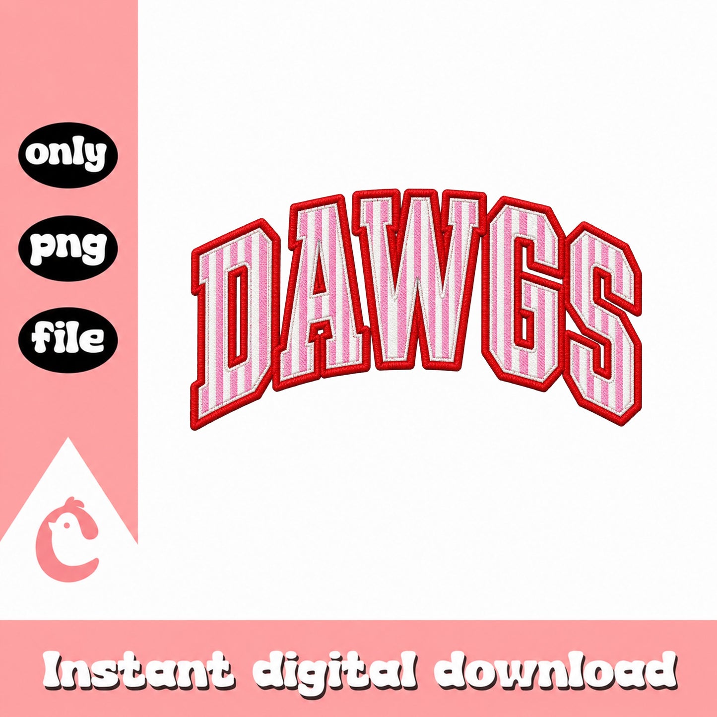 Dawgs Arched Letters PNG, Sports Team Mascot, Sublimation PNG