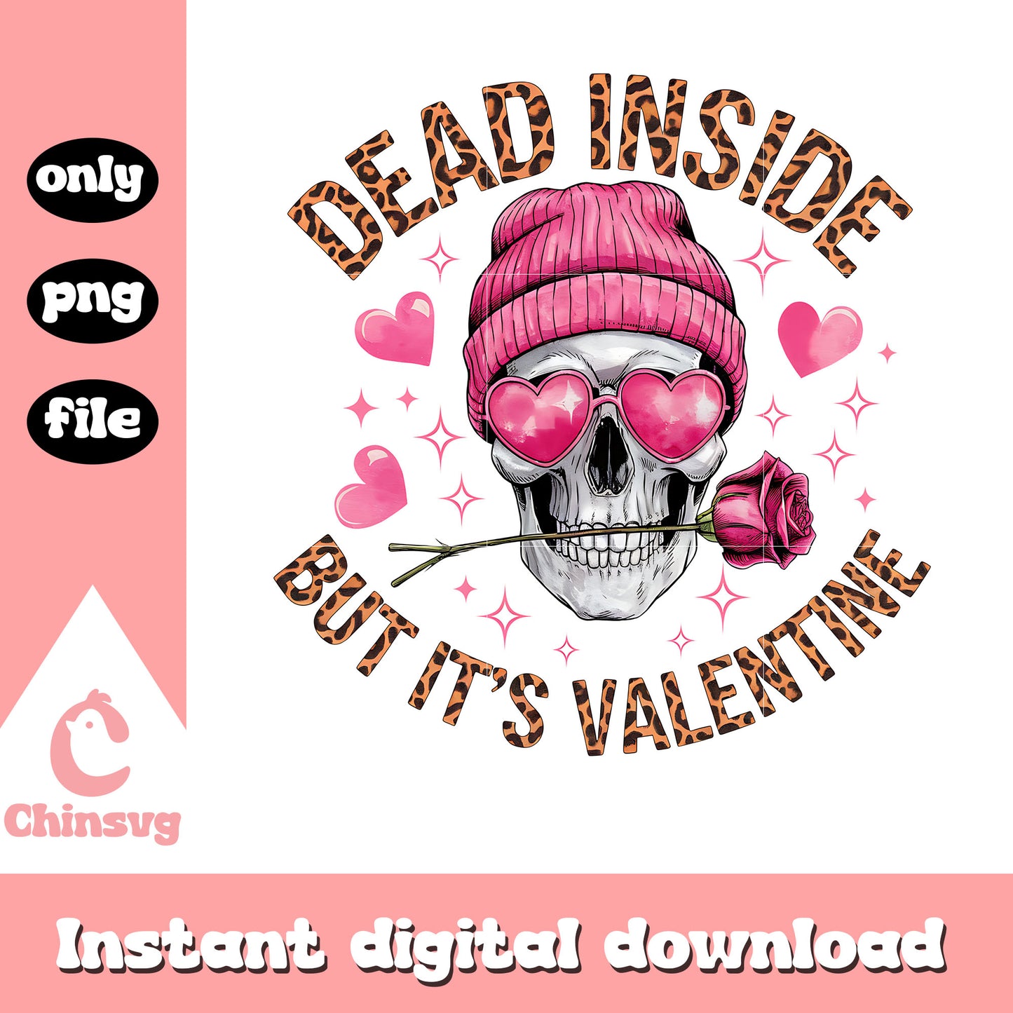 Dead inside but it's valentine png, skull png, romantic png