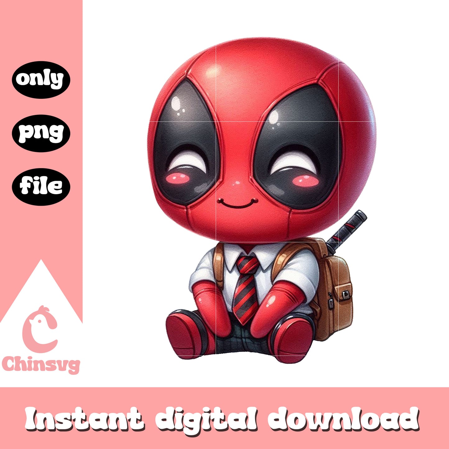 Deadpool marvel character png, back to school png