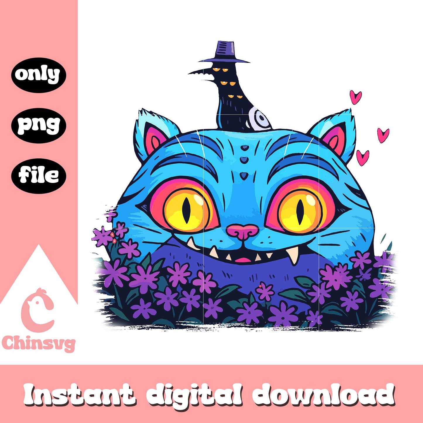 Demon derpy tiger with flower design png, demon tiger png