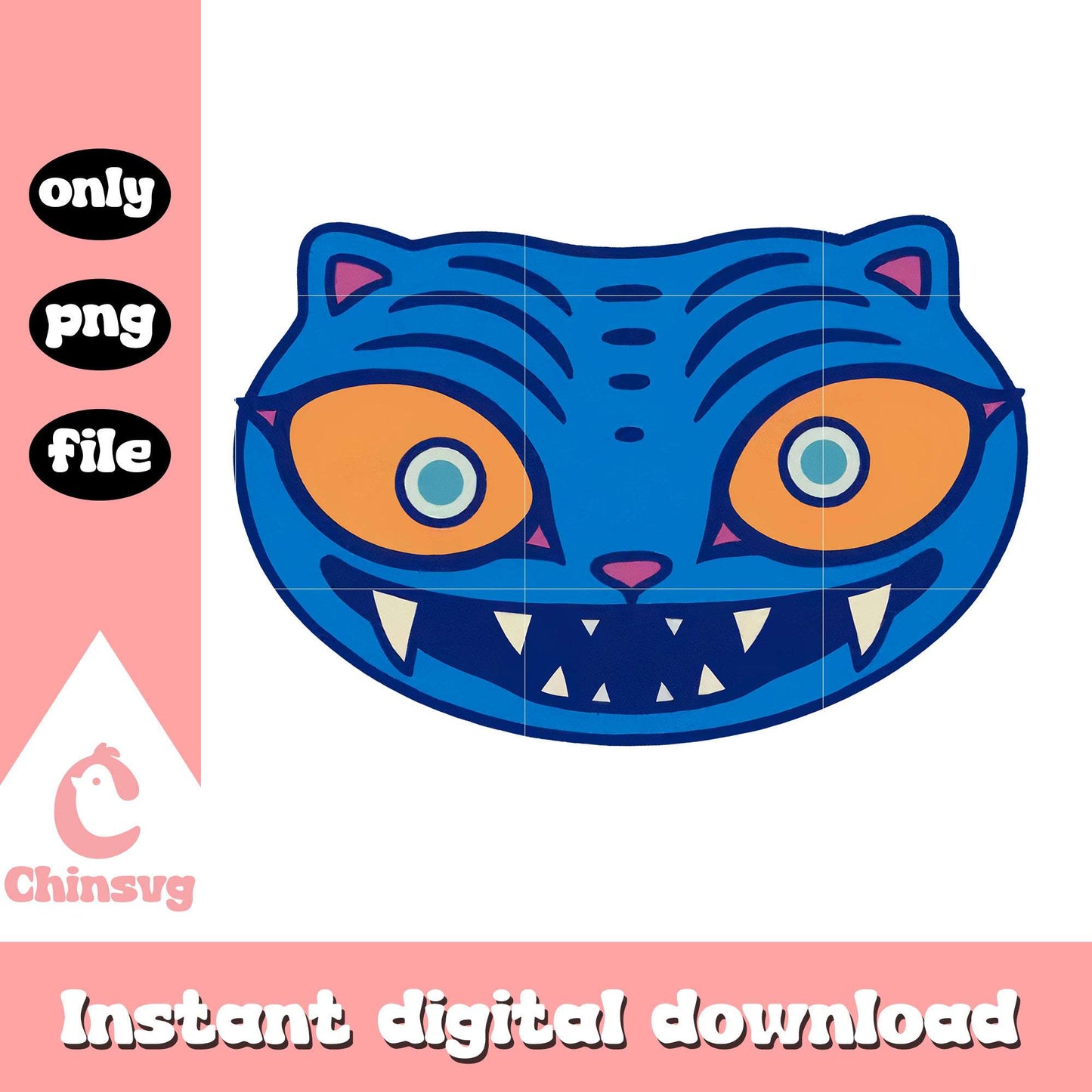 Demon tiger face design png, kpop demon hunters movie png