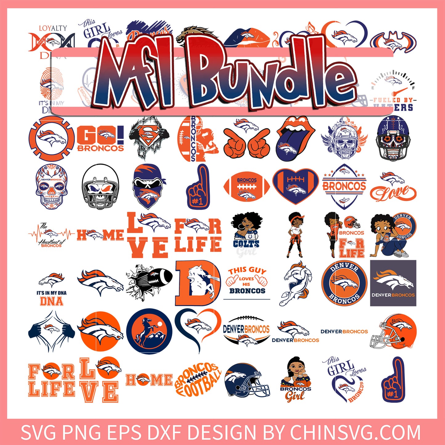 Denver Broncos football team bundle svg, nfl scores svg