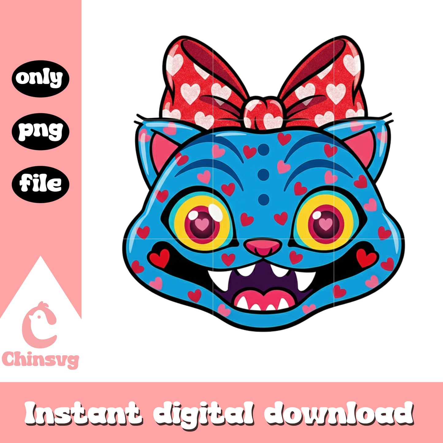 Derpy face bow character png, kpop valentines cards png