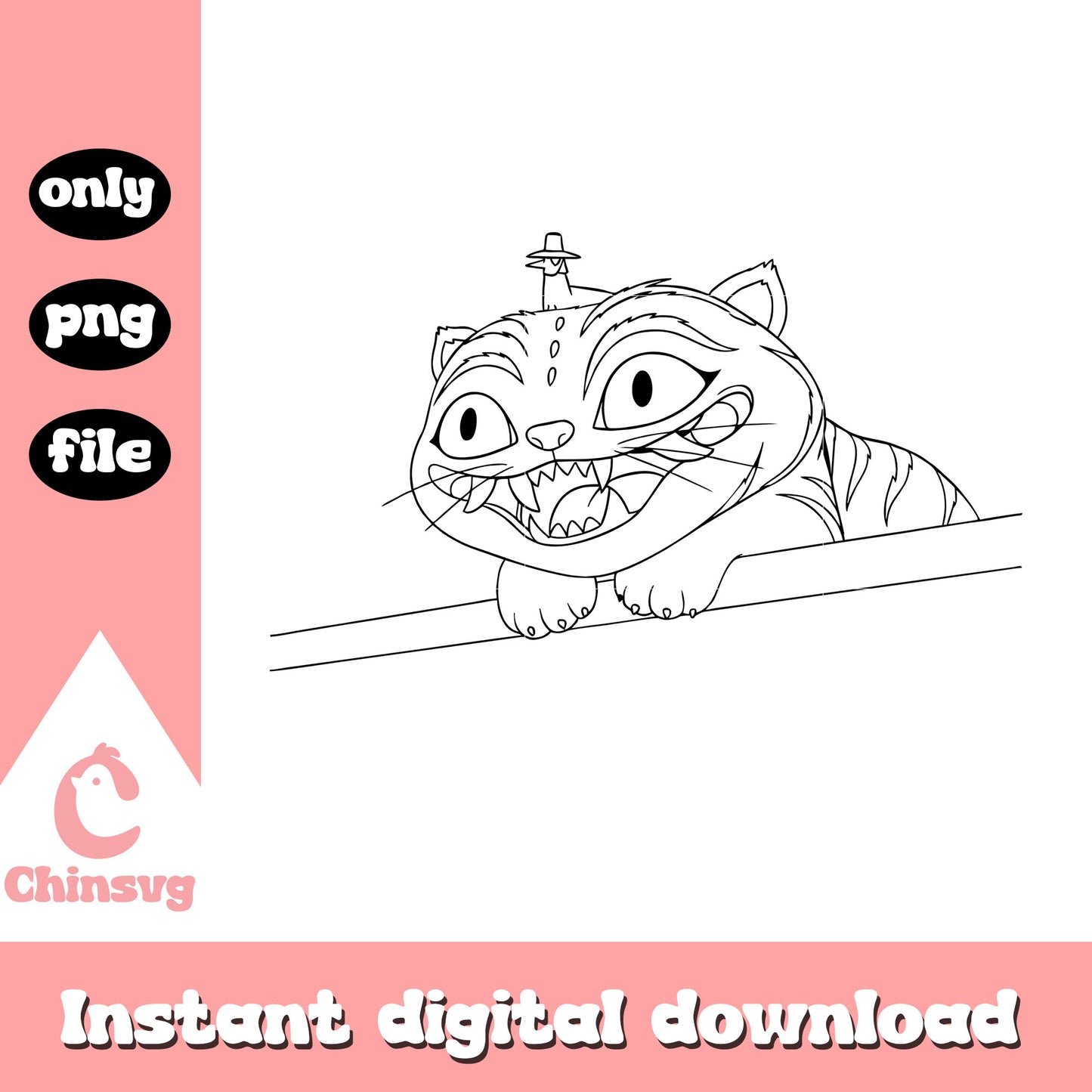 Derpy kpop demon outline png, derpy tiger png
