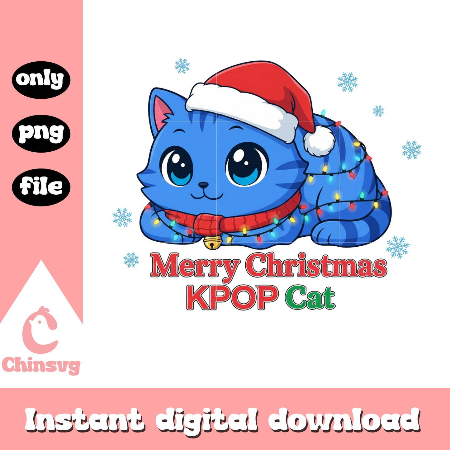Derpy merry christmas kpop cat png, christmas vacation cast png