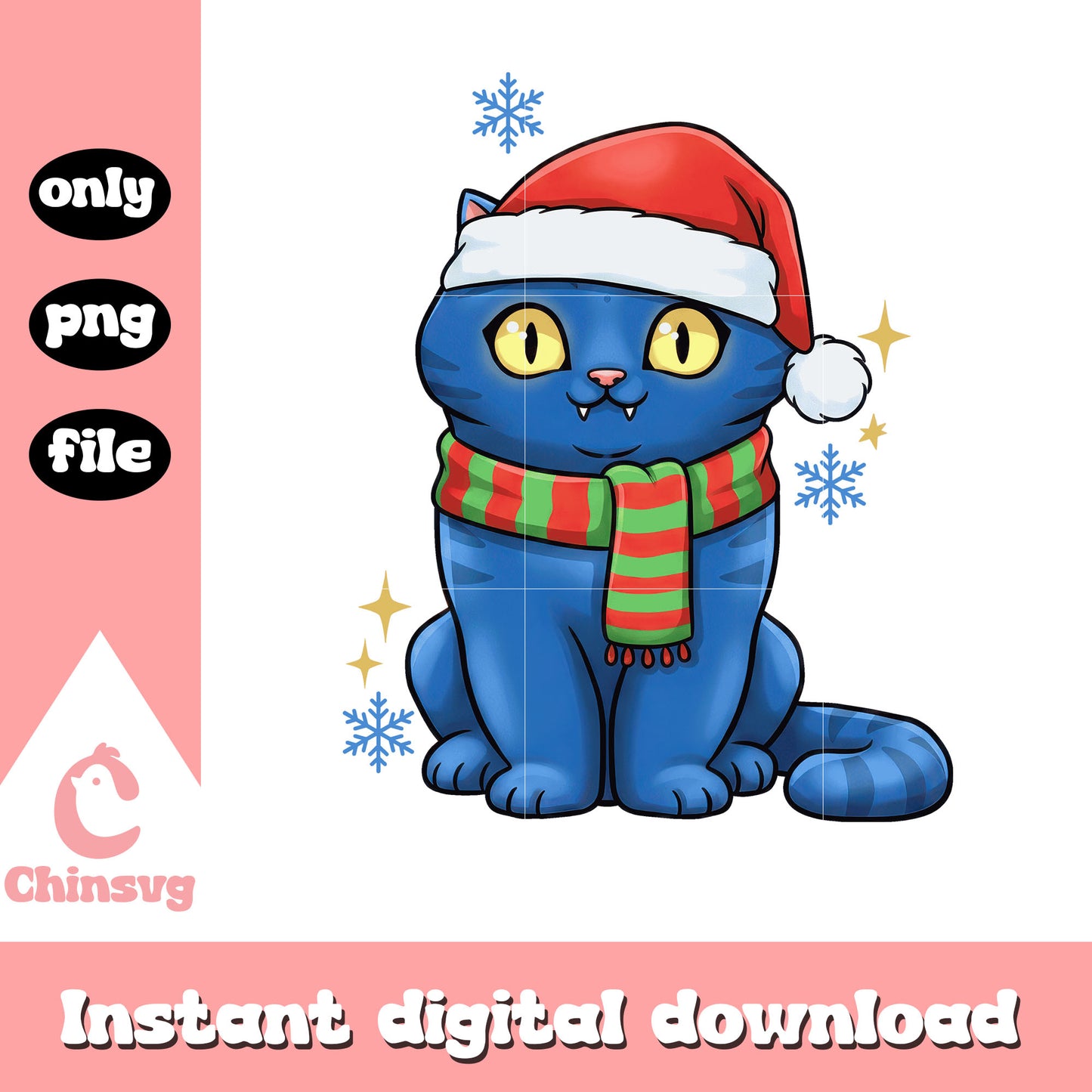 Derpy tiger santa claus hat design png, derpy kpop demon tiger png