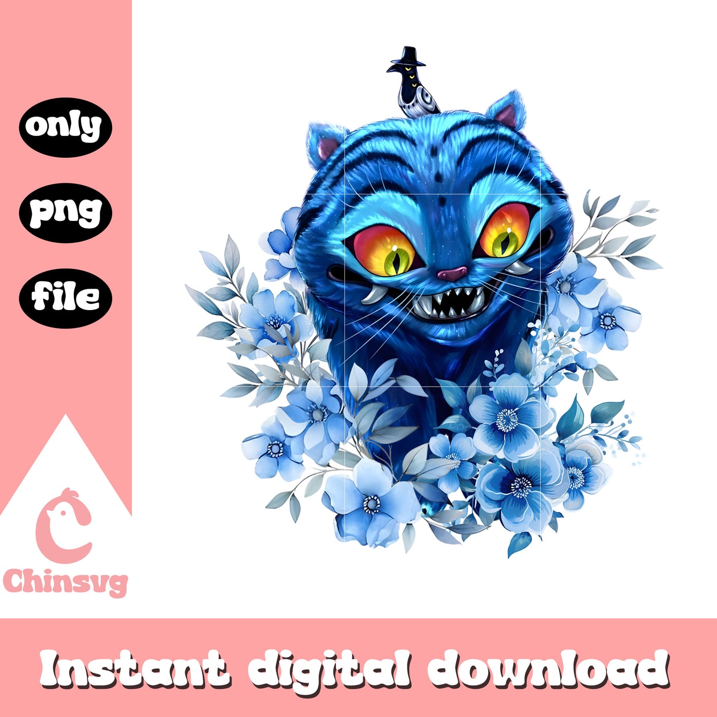Derpy tiger sussy magpie with flower png, kpop demon derpy png