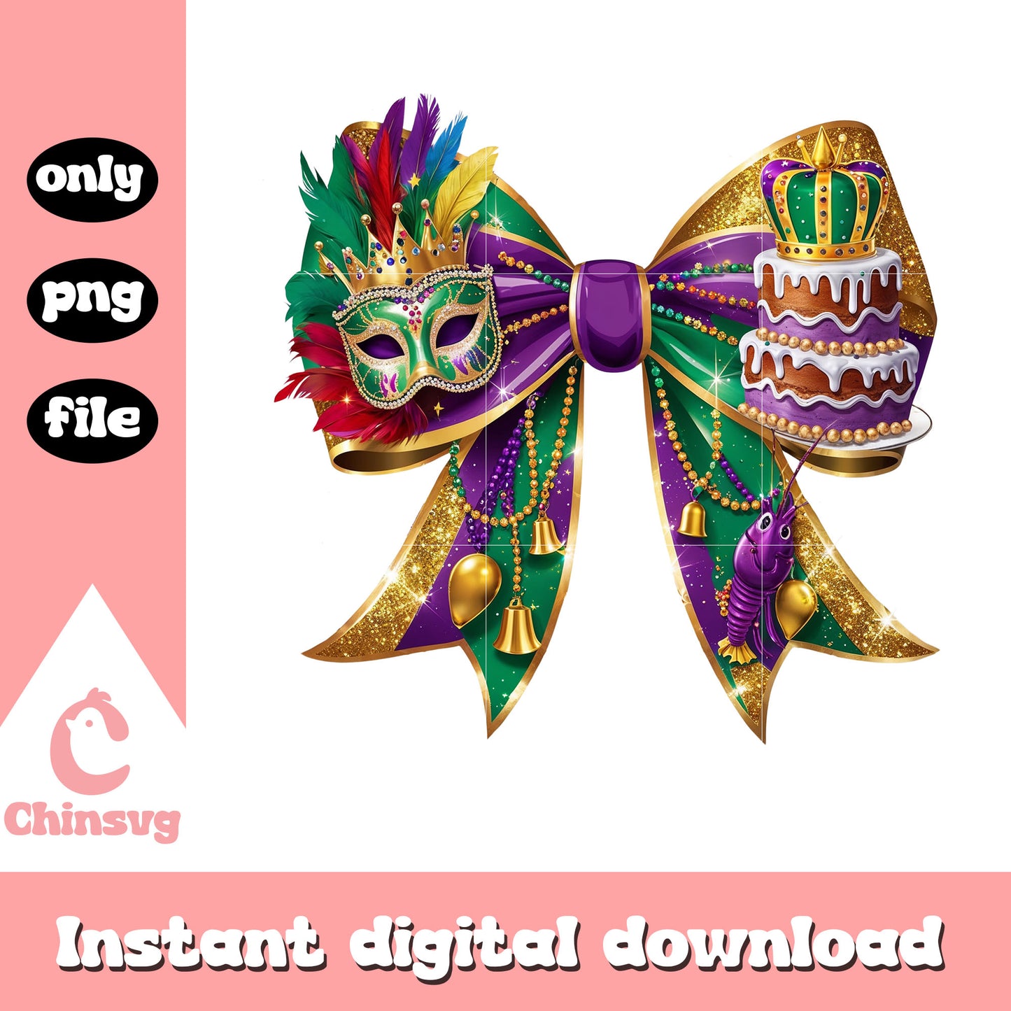 Design birthday mardi gras png, mardi gras king cake png