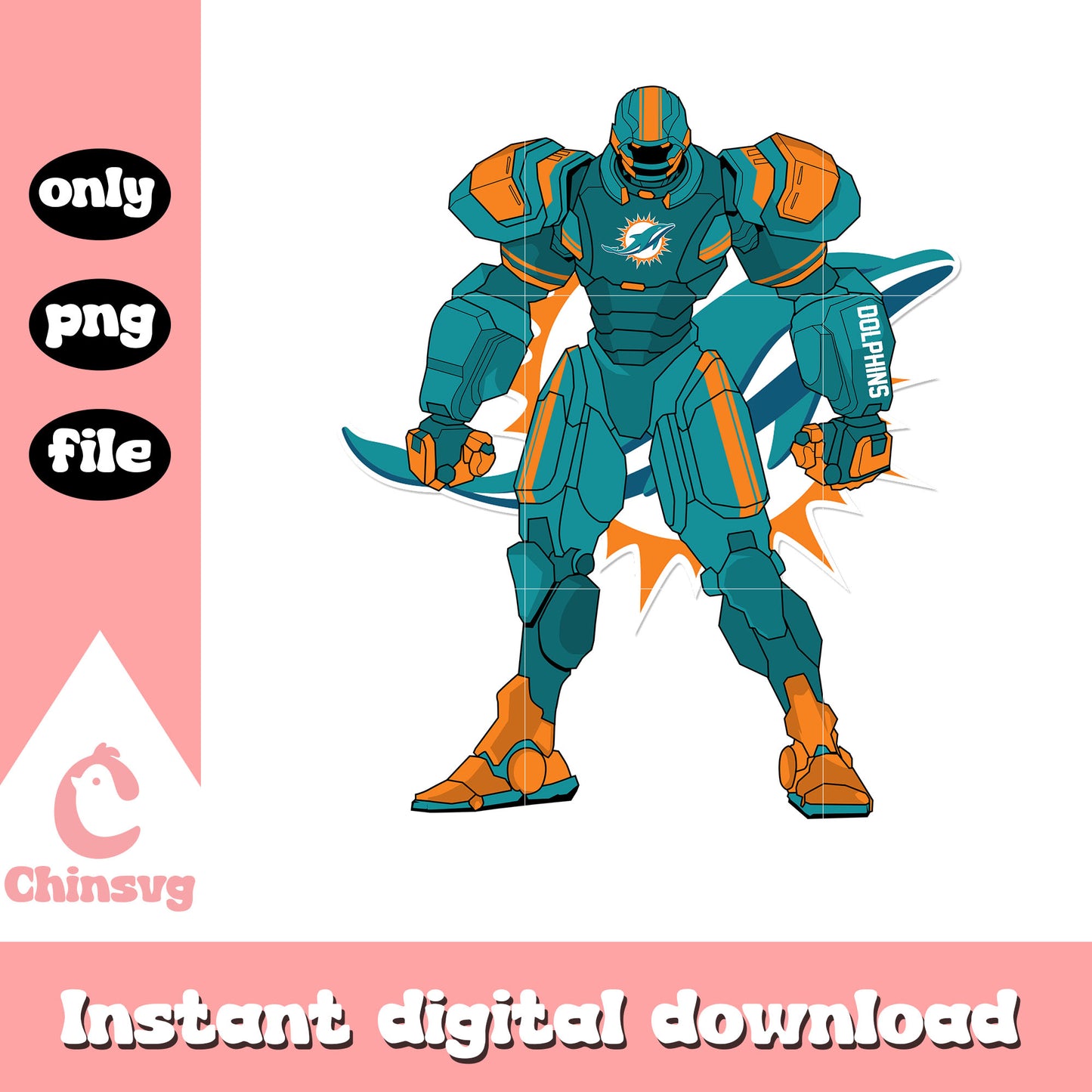 Design robot miami dolphins png, miami dolphins logo png