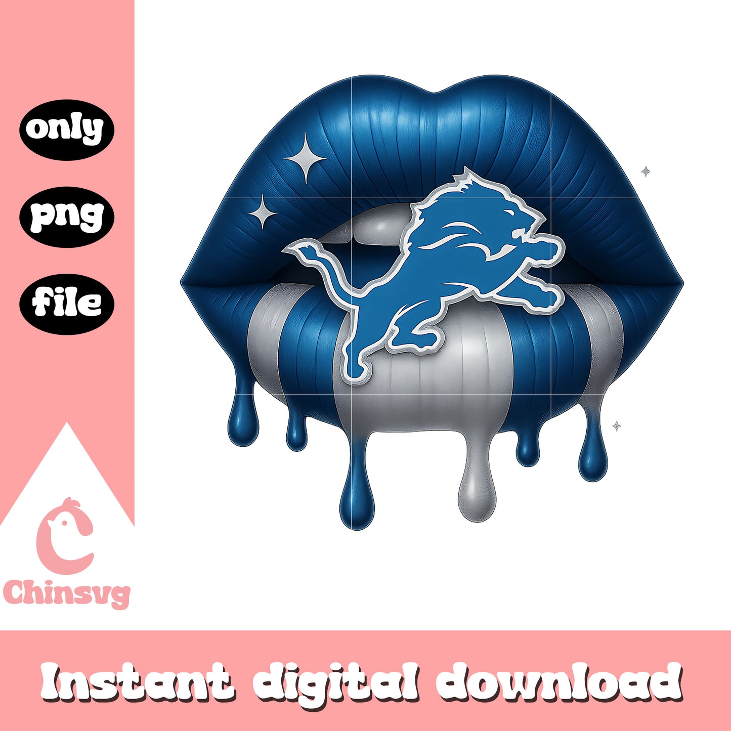 Detroit lions dripping lips png, detroit lions football png