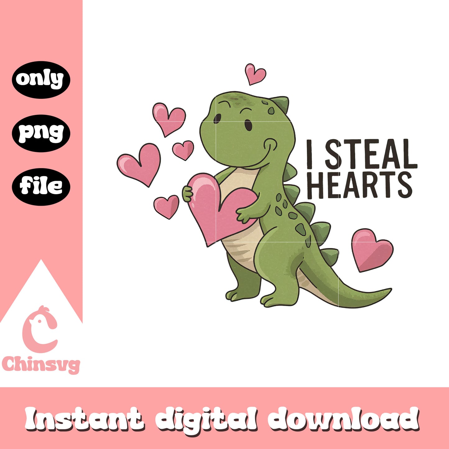 Dinosaur hearts decor valentine png, dinosaur valentine cards png