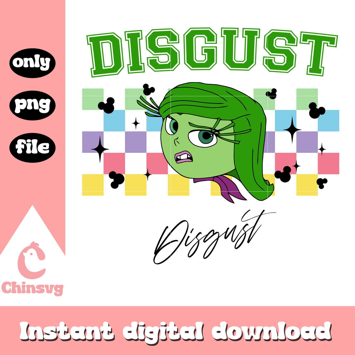 Disgust inside out face design png, inside out disgust images png