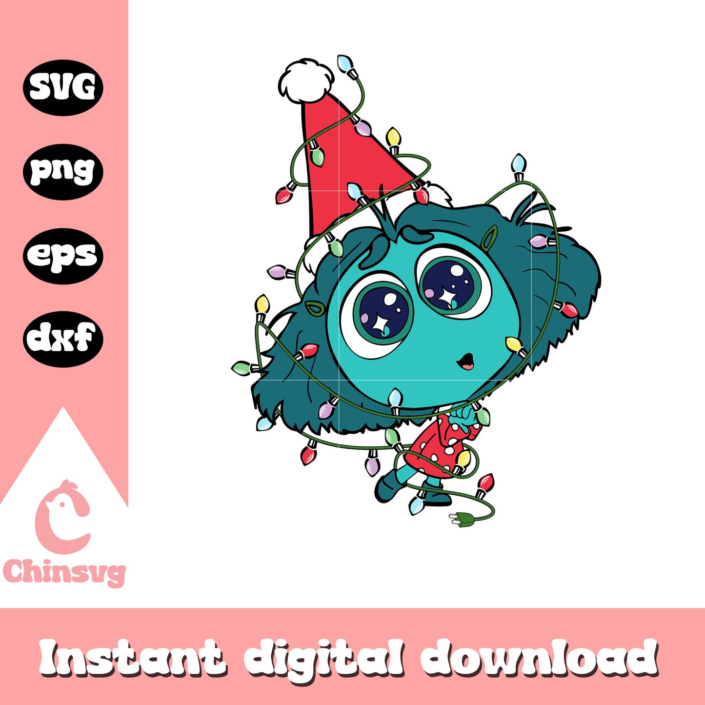 Disgust inside out merry christmas svg, cast of inside out 2 svg