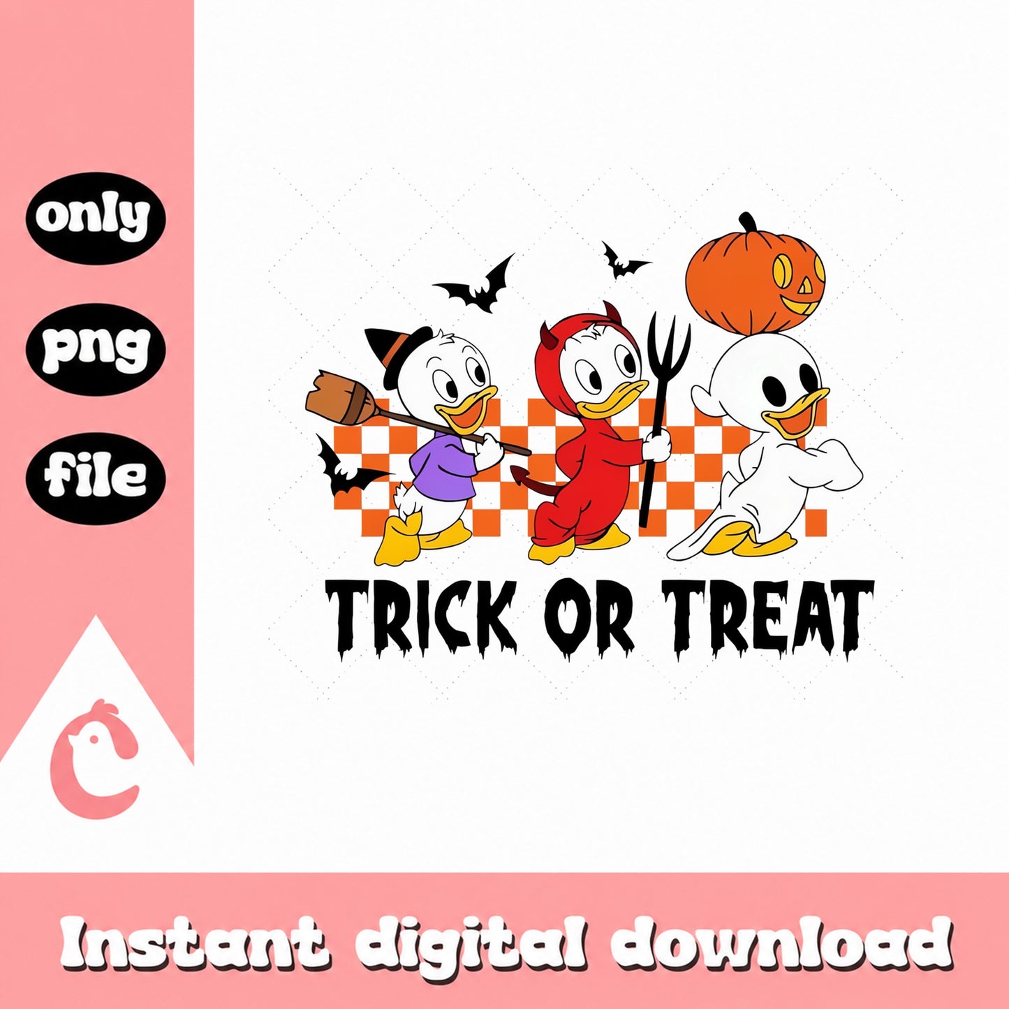 Disney Duck Trick Or Treat PNG, Halloween Clipart, Instant Download PNG