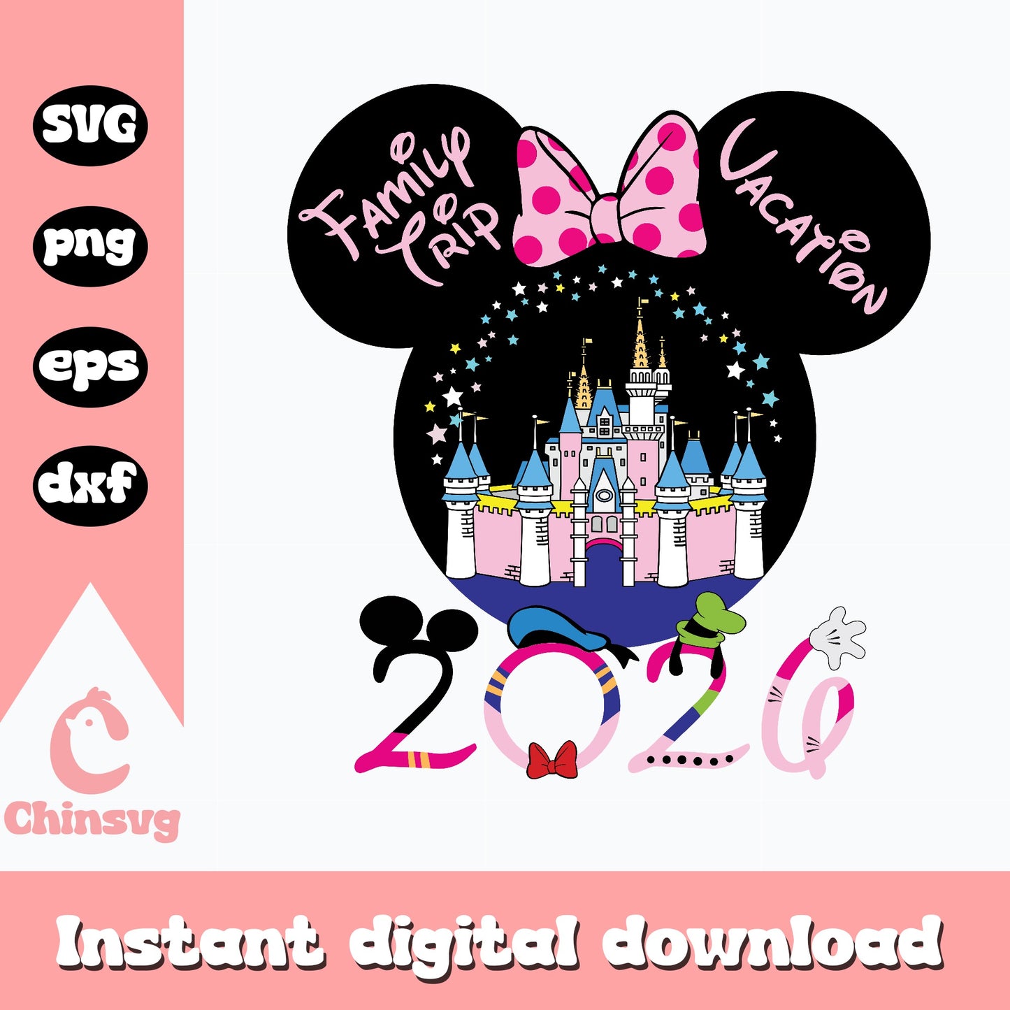 Disney Family Trip Vacation 2026 SVG, Minnie Mouse SVG, Disney Castle PNG