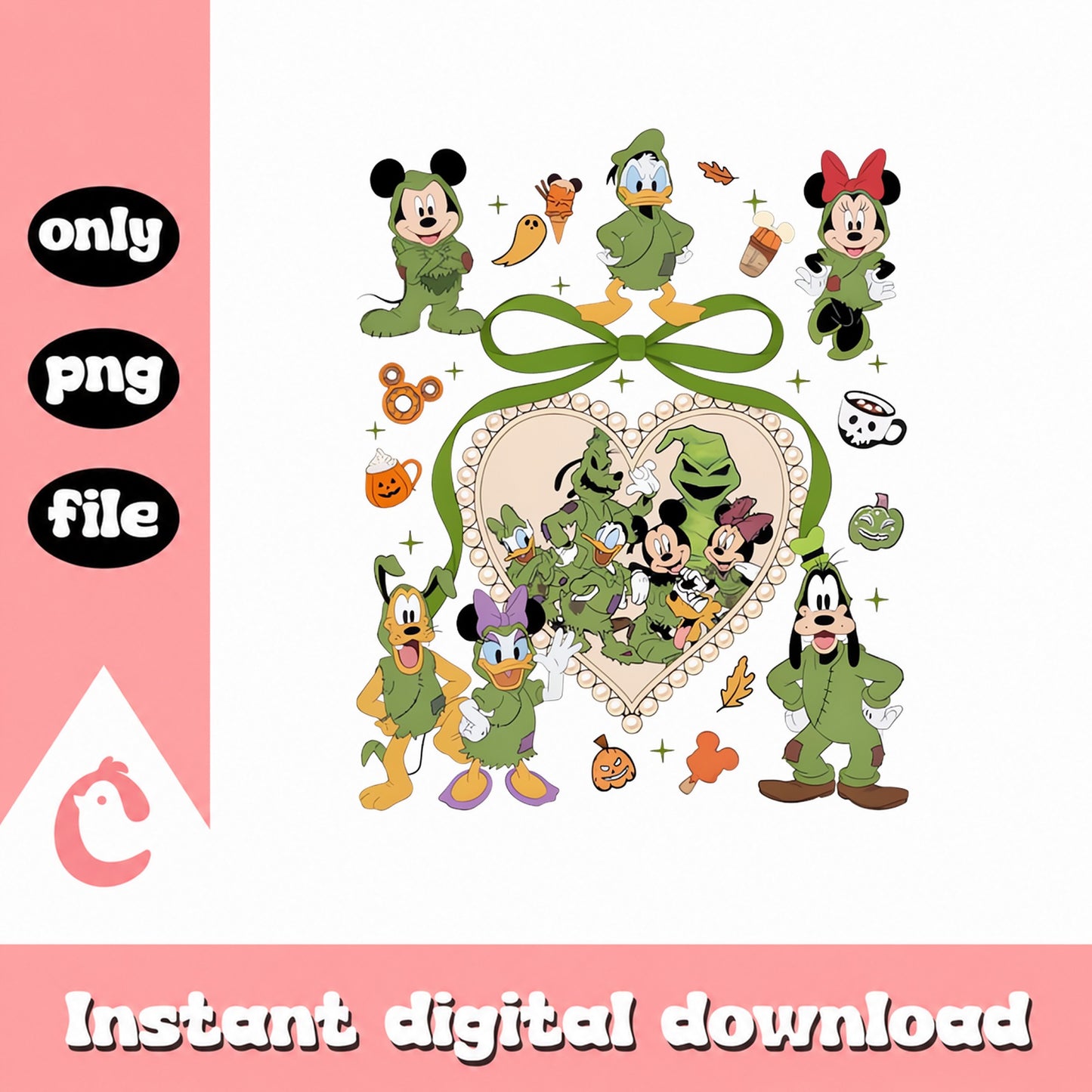 Disney Halloween Bundle PNG, Mickey And Friends, Fall Autumn PNG
