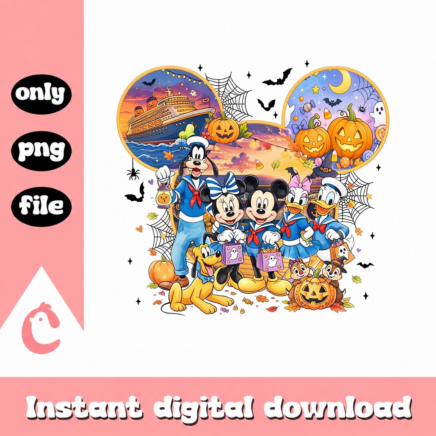 Disney Halloween Cruise PNG, Mickey And Friends, Trick Or Treat PNG