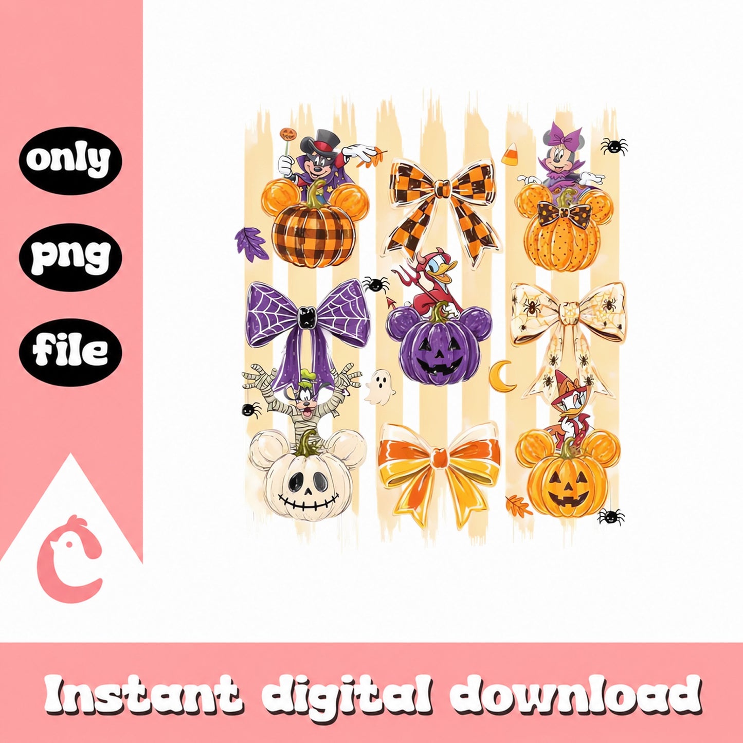 Disney Halloween Mickey Pumpkin Bundle, Minnie Mouse SVG, PNG