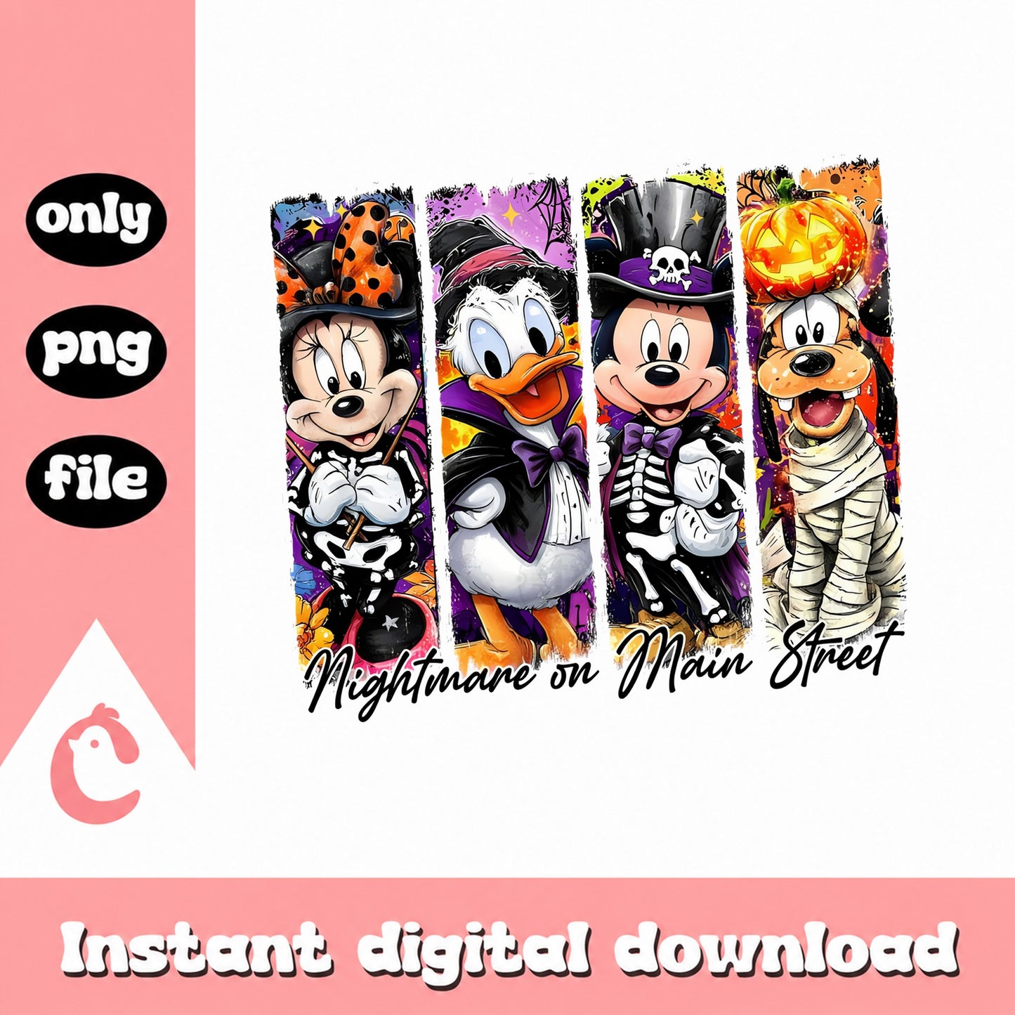 Disney Halloween PNG Bundle, Mickey Minnie Donald Goofy, PNG