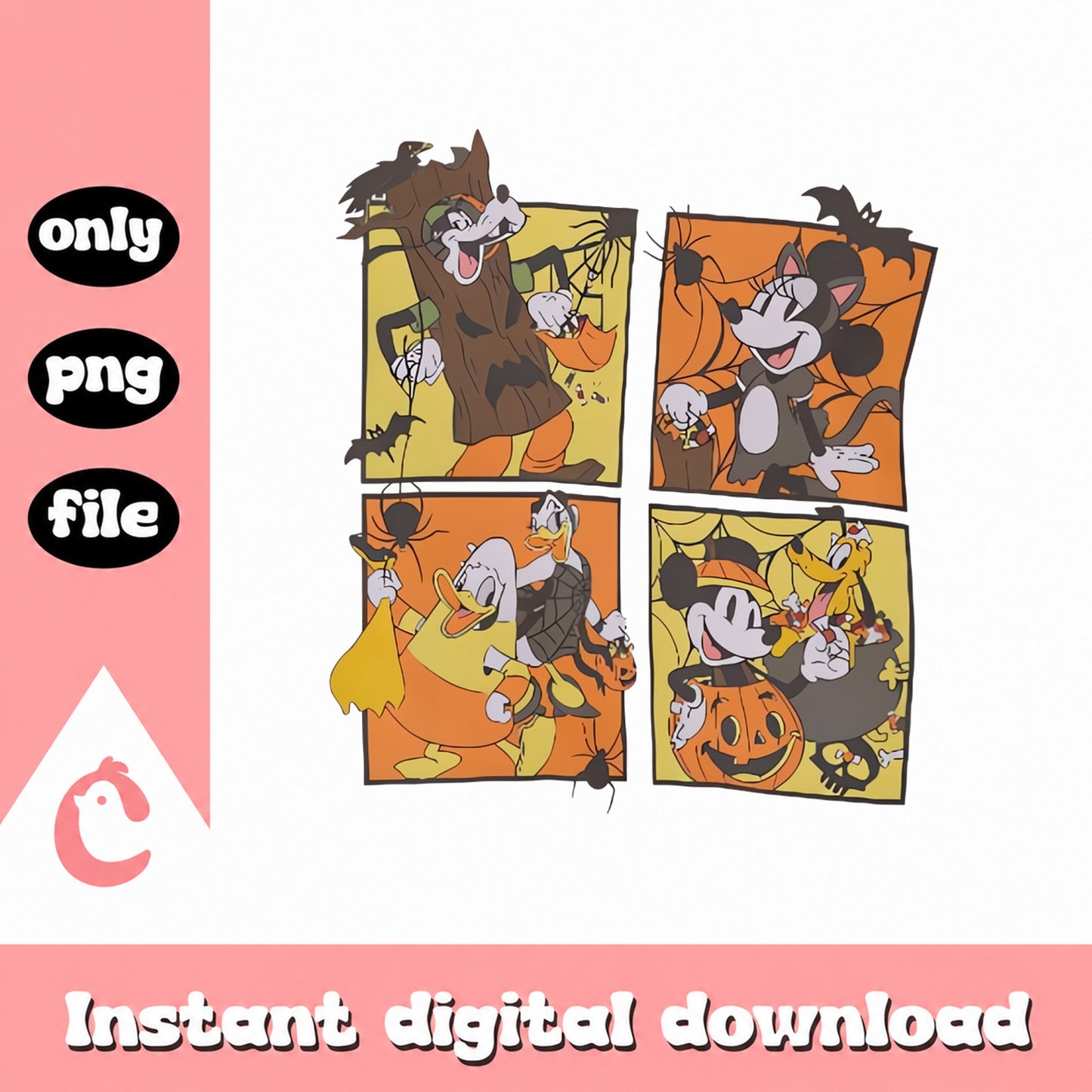 Disney Halloween PNG Bundle, Mickey Mouse Halloween, Cartoon PNG