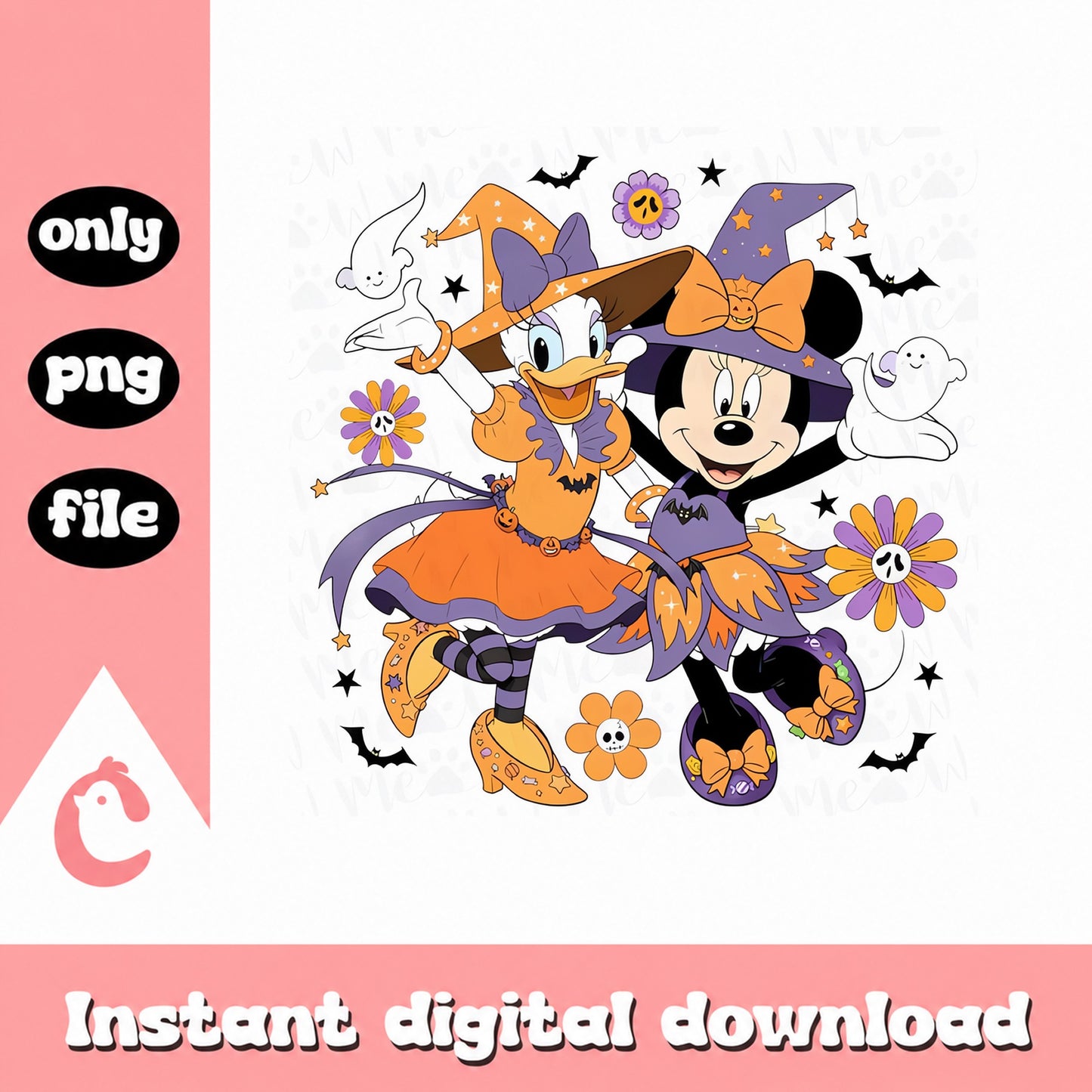 Disney Minnie And Daisy Halloween SVG, Witch Costume PNG, Halloween SVG