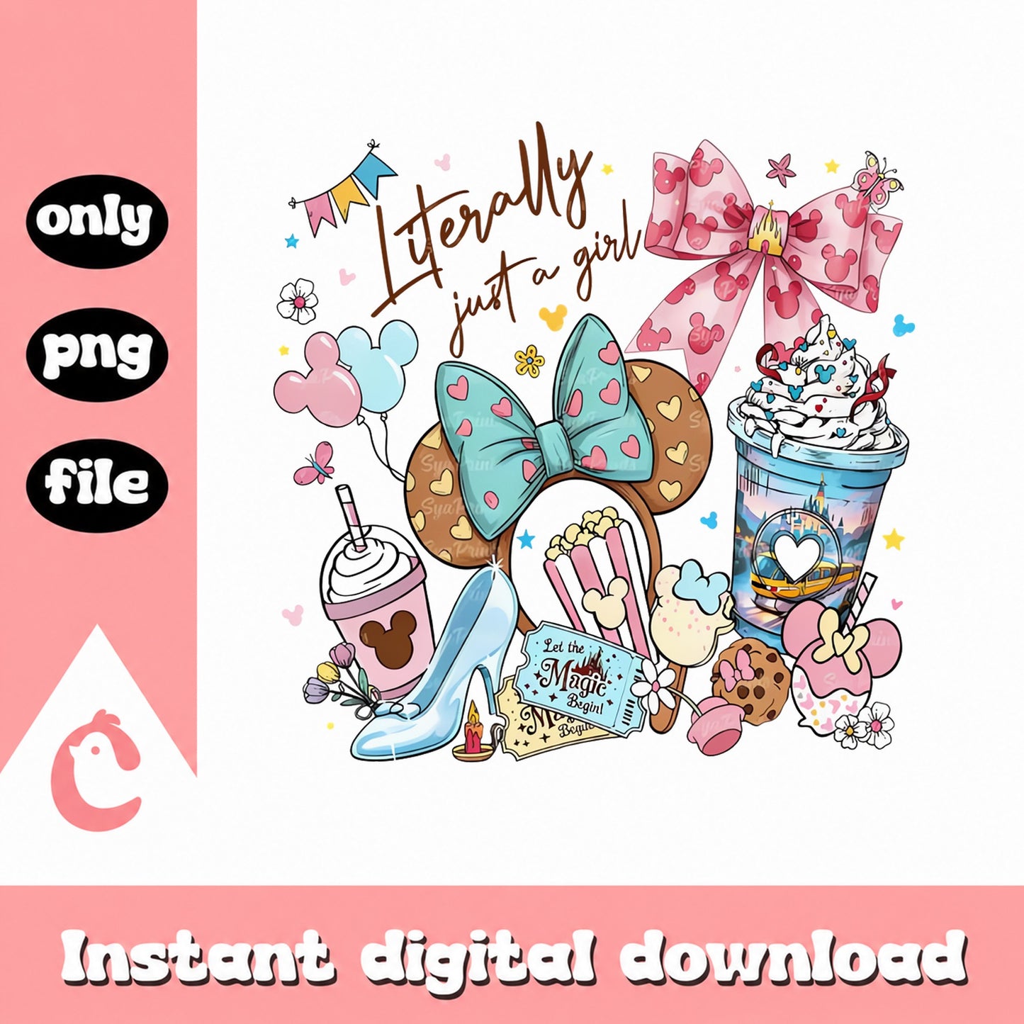 Disney Minnie Mouse PNG Bundle, Literally Just A Girl, PNG File
