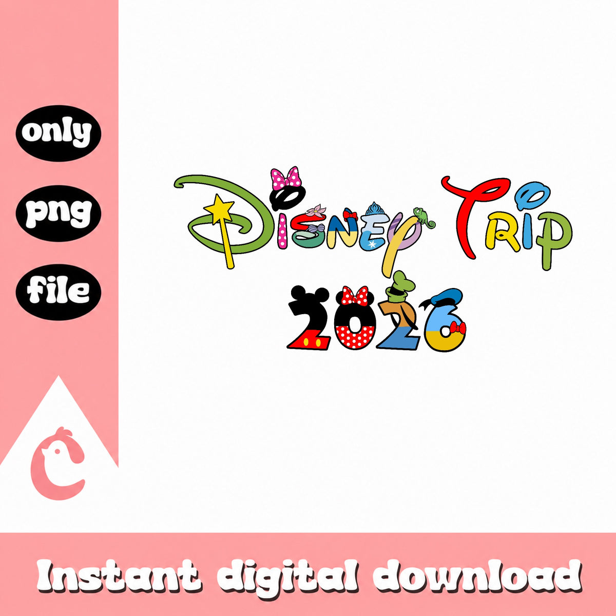 Disney Trip 2026 PNG, Disney Family Vacation PNG, Mickey PNG