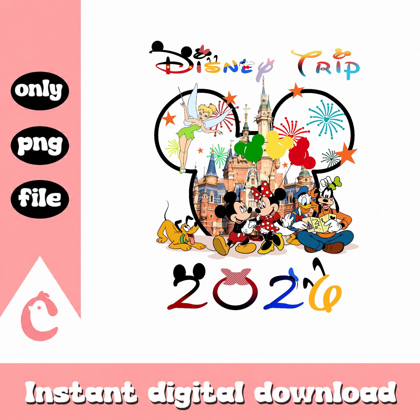 Disney Trip 2026 PNG, Mickey And Friends Castle PNG, Family Vacation PNG