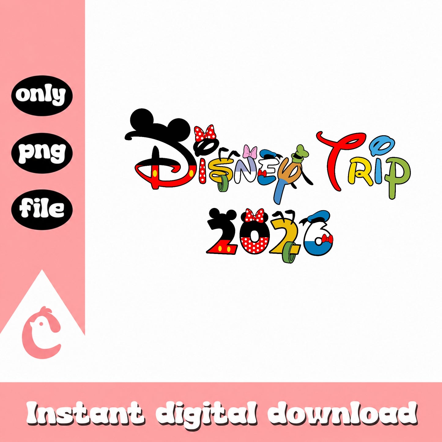 Disney Trip 2026 PNG, Mickey Minnie Family Vacation, Disney PNG