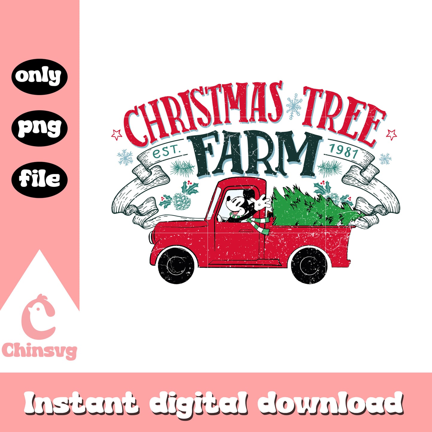 Disney mickey christmas tree farm png, mickey mouse christmas png