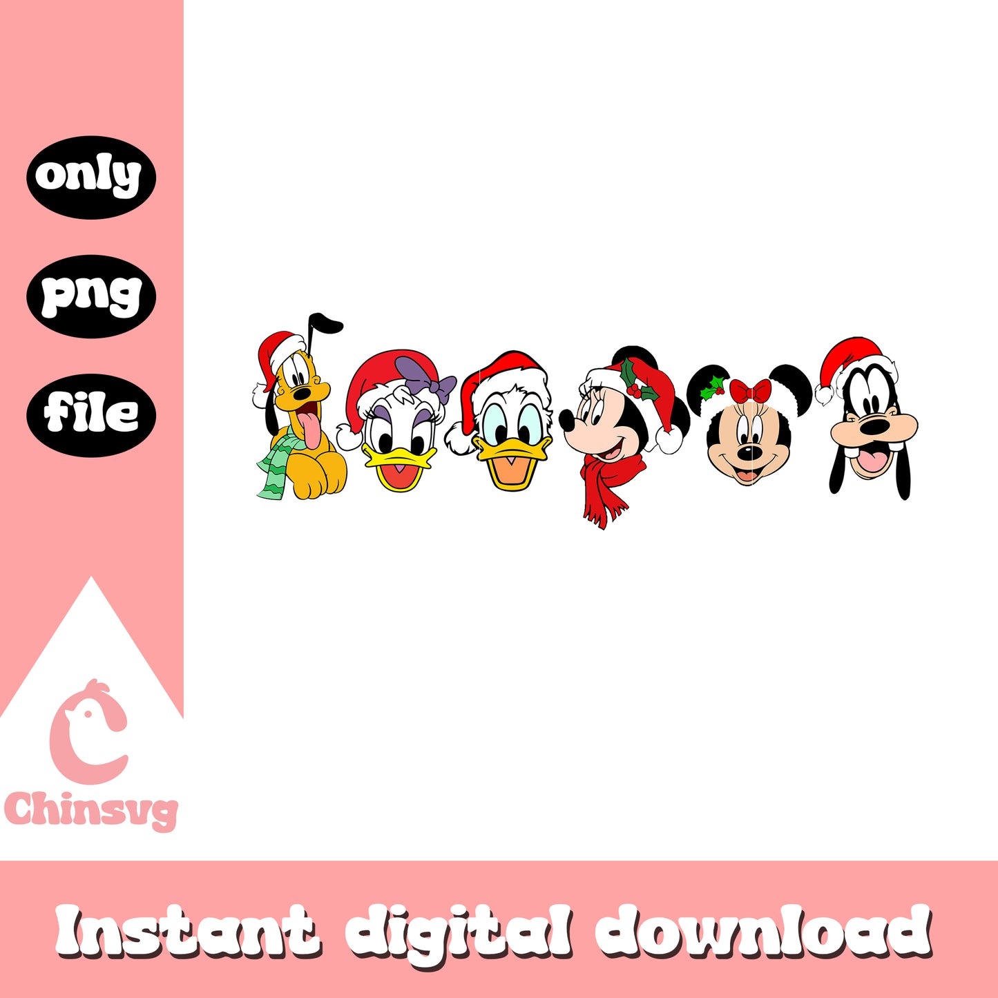 Disney mickey friends santa hat png, christmas mickey and friends png
