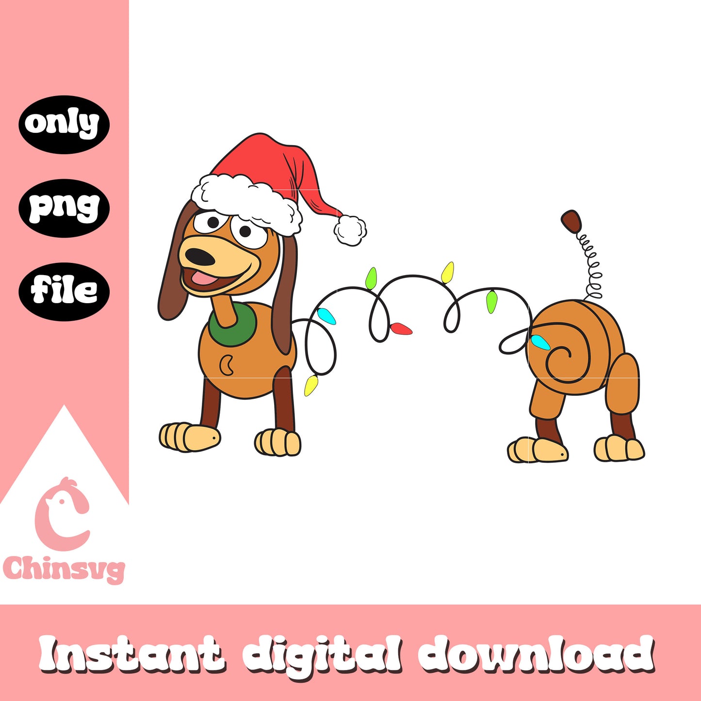 Disney slinky light christmas png, christmas slinky png