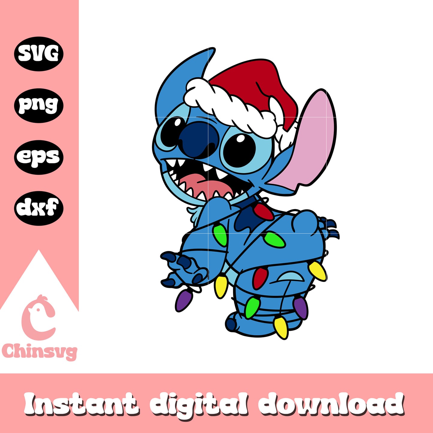 Disney stitch christmas light svg, stitch christmas svg